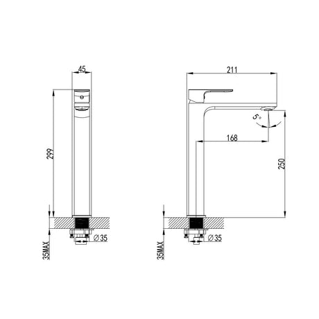 DOLPHIN Basin Tall Mixer Chrome