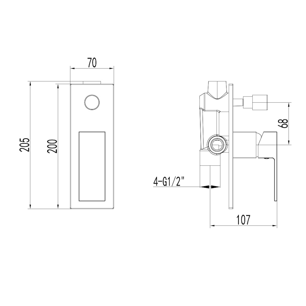 DOLPHIN Shower Mixer Diverter Chrome