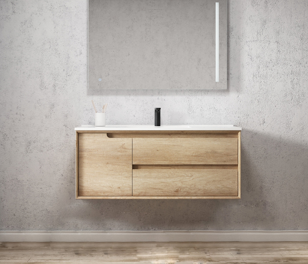 Wall hung Byron Vanity 1200mm - Wood Grain Oak