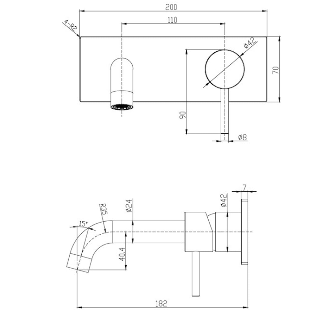 SYDNEY Basin/Bath Mixer Black