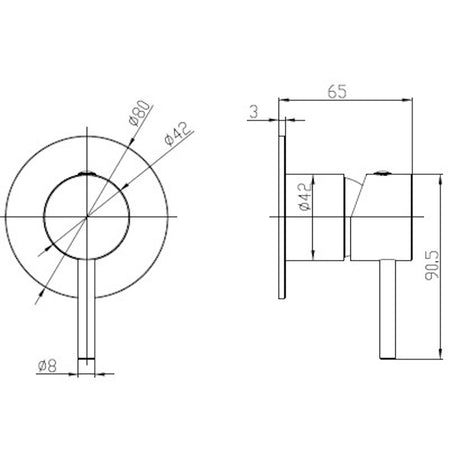 SYDNEY Shower/Wall Mixer Black