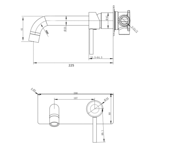 Pentro Wall Mixer With Round Spout