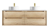 Wall hung Byron Vanity 1500mm - Wood Grain Oak