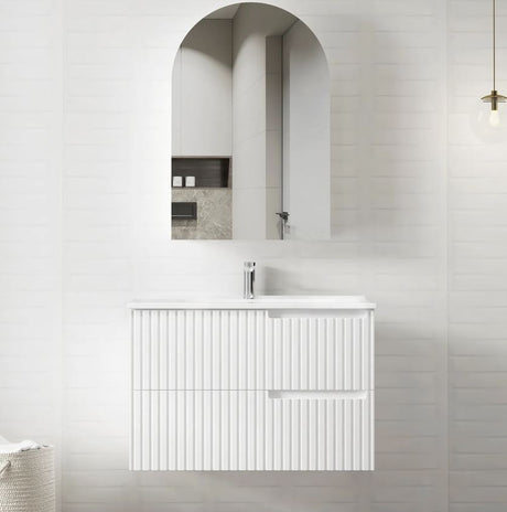 shaving cabinet and wall hung Noosa Vanity 900mm - Matte White